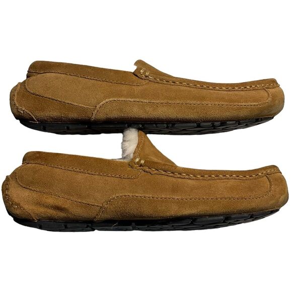 UGG Men's Ascot Chestnut Suede Leather Slippers Size 7 - Picture 7 of 15